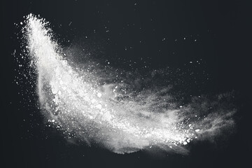 Abstract design of white powder snow cloud explosion
