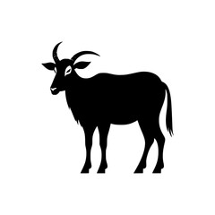 Goat Vector illustration Black Silhouette 