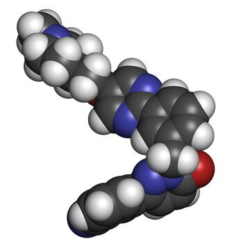 Tepotinib cancer drug molecule. 3D rendering.