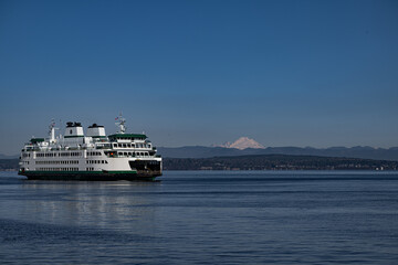 Ferry Boat Crossing the Puget Sound in Washington State