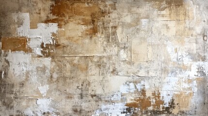 Generative AI, vintage grunge beige and white collage background. Different textures and shapes  