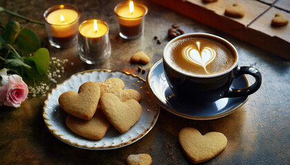 Obraz na płótnie Canvas Heart-shaped Assorted Cookies