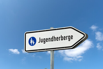 Jugendherberge, Fu&szlig;g&auml;ngerwegweiser