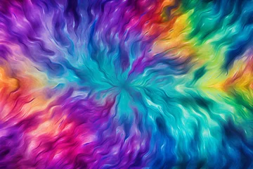 Tissu par mètre Mélange de couleurs Iridescent spiral tie dye texture background, spiral tie dye background, tie dye texture, tie dye background, tie dye pattern, AI Generative