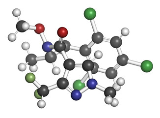 Pydiflumetofen fungicide molecule. 3D rendering.