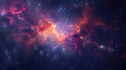 stars in the galaxy. Panorama. Universe filled with stars, nebula and galaxy