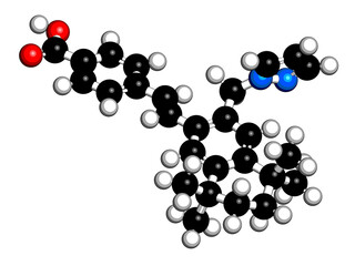 Palovarotene drug molecule. 3D rendering.