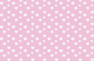 Hearts pattern. White hearts on pink background.