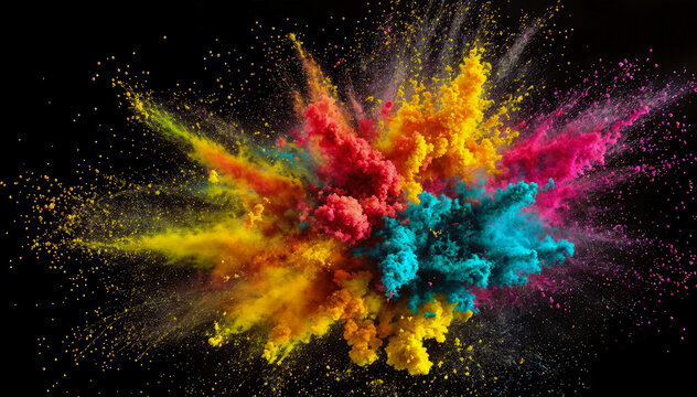 abstract colorful background with powder explosion