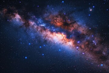 Fototapeta na wymiar Starry universe Milky Way galaxy sparkles with cosmic brilliance