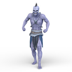 骸骨面のモンスター　3DCG レンダリング