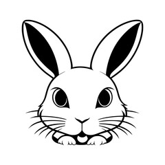 Rabbit Vector illustration Black Silhouette