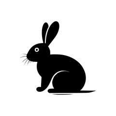 Rabbit Vector illustration Black Silhouette