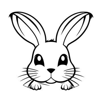 Rabbit Vector illustration Black Silhouette