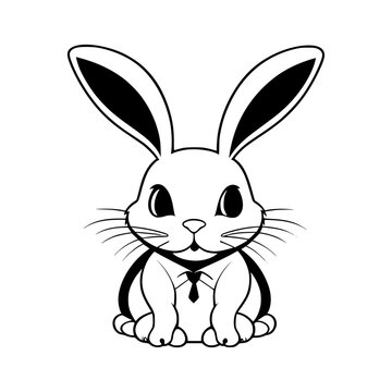 Rabbit Vector illustration Black Silhouette