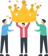 Success businessman king proud of his achievement, work happiness or self esteem, freedom or entrepreneurship concept   © Arslan Haider