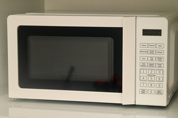 white microwave oven in the kitchen 1
