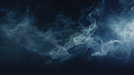 Whispers of Tranquil Azure, A Serene Dance of White Smoke