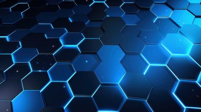  Mesmerizing Blue Hex Background Glowing with Glittering Stars