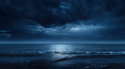 Fototapeta na wymiar Ethereal Serenity, Where the Azure Sea Embraces the Enigmatic Sky