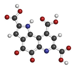 Methoxatin redox cofactor molecule. 3D rendering.