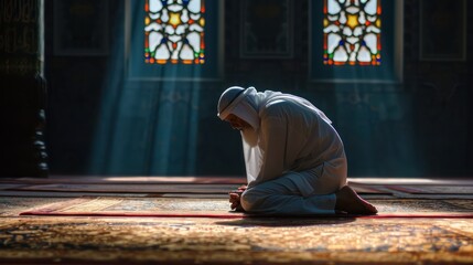 muslim praying, fron view, photo, - Powered by Adobe