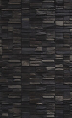 Dark Stonewall background. Black backdrop. Pattern of wall. Minimalist natural design
