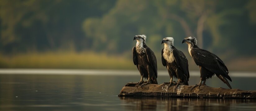 Waiting time for hunting is required by the Lesser Fish Eagle (Ichthyophaga humili) bird hunters.