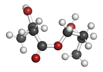 β-hydroxybutyrate-(R)-1,3-butanediol monoester (ketone ester) molecule. 3D rendering.