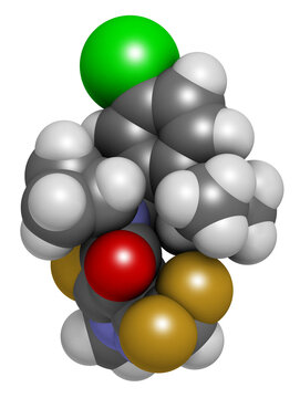Isoflucypram fungicide molecule. 3D rendering.