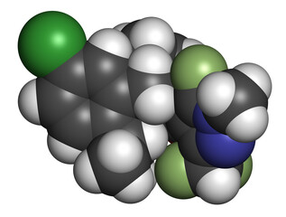 Isoflucypram fungicide molecule. 3D rendering.