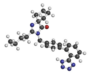 Irbesartan drug molecule. 3D rendering.
