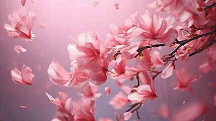 Obraz premium Petals swirl in the air due to wind