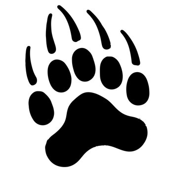 Bear's paw leaving tracks in fresh snow Vector Logo Art