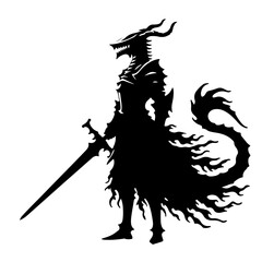 Dragon Knight Vector Logo Art