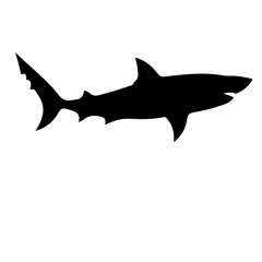 Simple Shark Silhouette Vector Logo Art