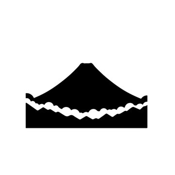 Volcano Landscape Vector Logo Art