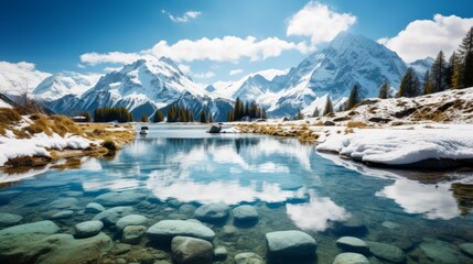 Mountain Reflections: Nature's Mirror in Pristine Waters