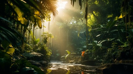 Verdant Jungle Beauty: Green Symphony in Nature's Canvas