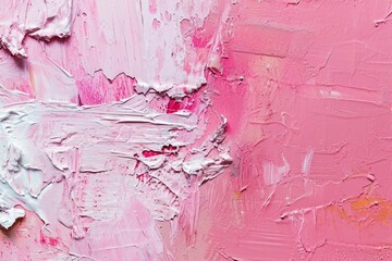 Art oil and acrylic smear blot canvas painting wall. Abstract texture pink pastel color stain brushstroke texture background.