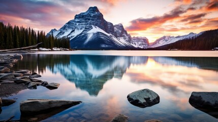 Lakeside Majesty: Where Lake and Mountains Embrace