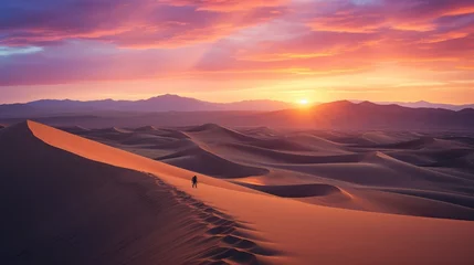 Deurstickers Golden Deserts: Dunes of Endless Radiance © Pavlo