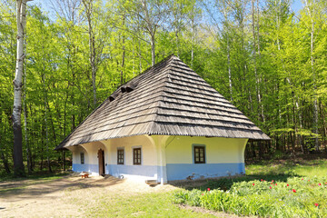  Traditional Ukrainian house (Bucovina) skansen Pirogovo in Kyiv, Ukraine