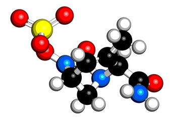 Durlobactam antibiotic drug molecule. 3D rendering.