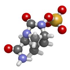 Durlobactam antibiotic drug molecule. 3D rendering.