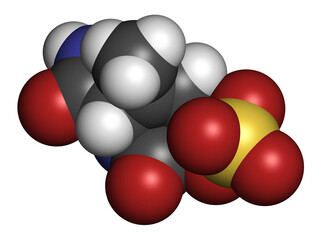 Durlobactam antibiotic drug molecule. 3D rendering.