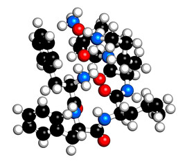 Difelikefalin drug molecule. 3D rendering.