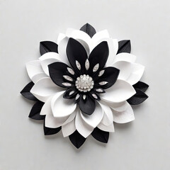 black white flower