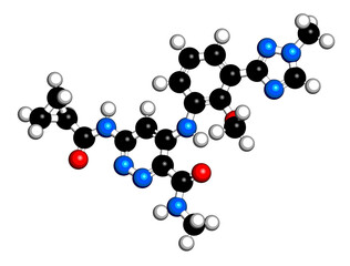 Deucravacitinib drug molecule. 3D rendering.