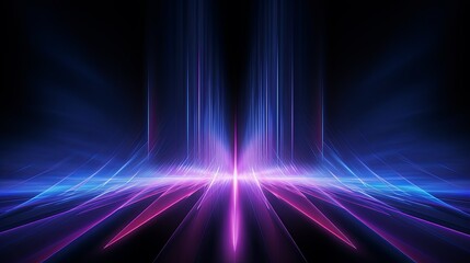 Luminous blue and pink neon beams forming glowing abstract